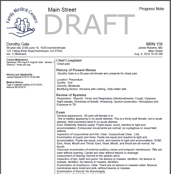 screenshot of MDsuite EHR